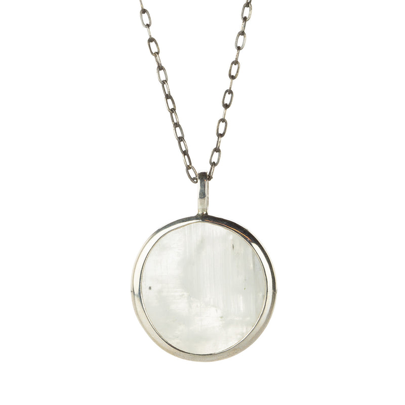 Joseph Brooks Small Round Moonstone Pendant Necklace | Quadrum Gallery