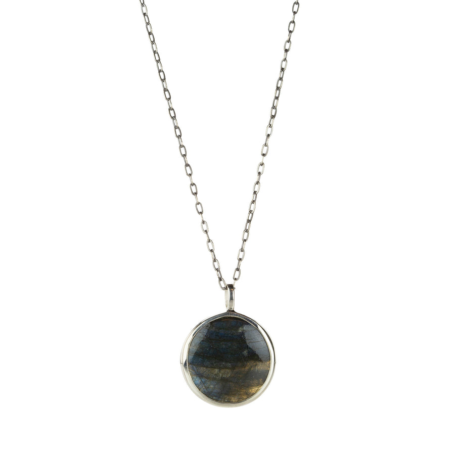 Joseph Brooks 25mm Round Labradorite Pendant Necklace | Quadrum Gallery