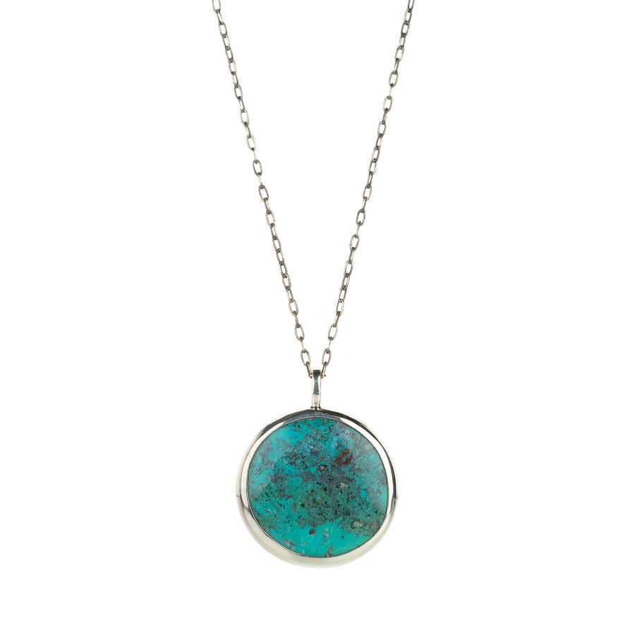 Joseph Brooks Round Chrysocolla Pendant Necklace | Quadrum Gallery