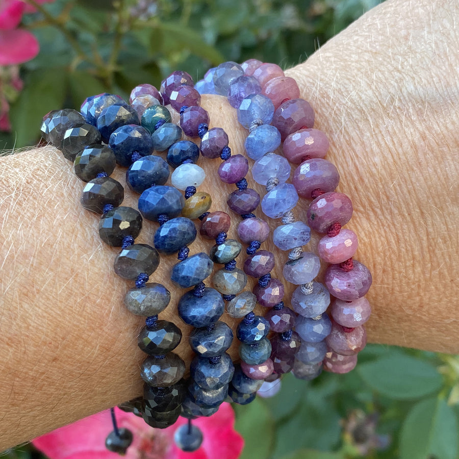 Joseph Brooks 8mm Faceted Ruby Rondelle Beaded Bracelet | Quadrum Gallery