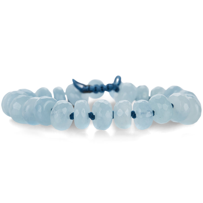 Joseph Brooks 10mm Faceted Aquamarine Bead Bracelet | Quadrum Gallery