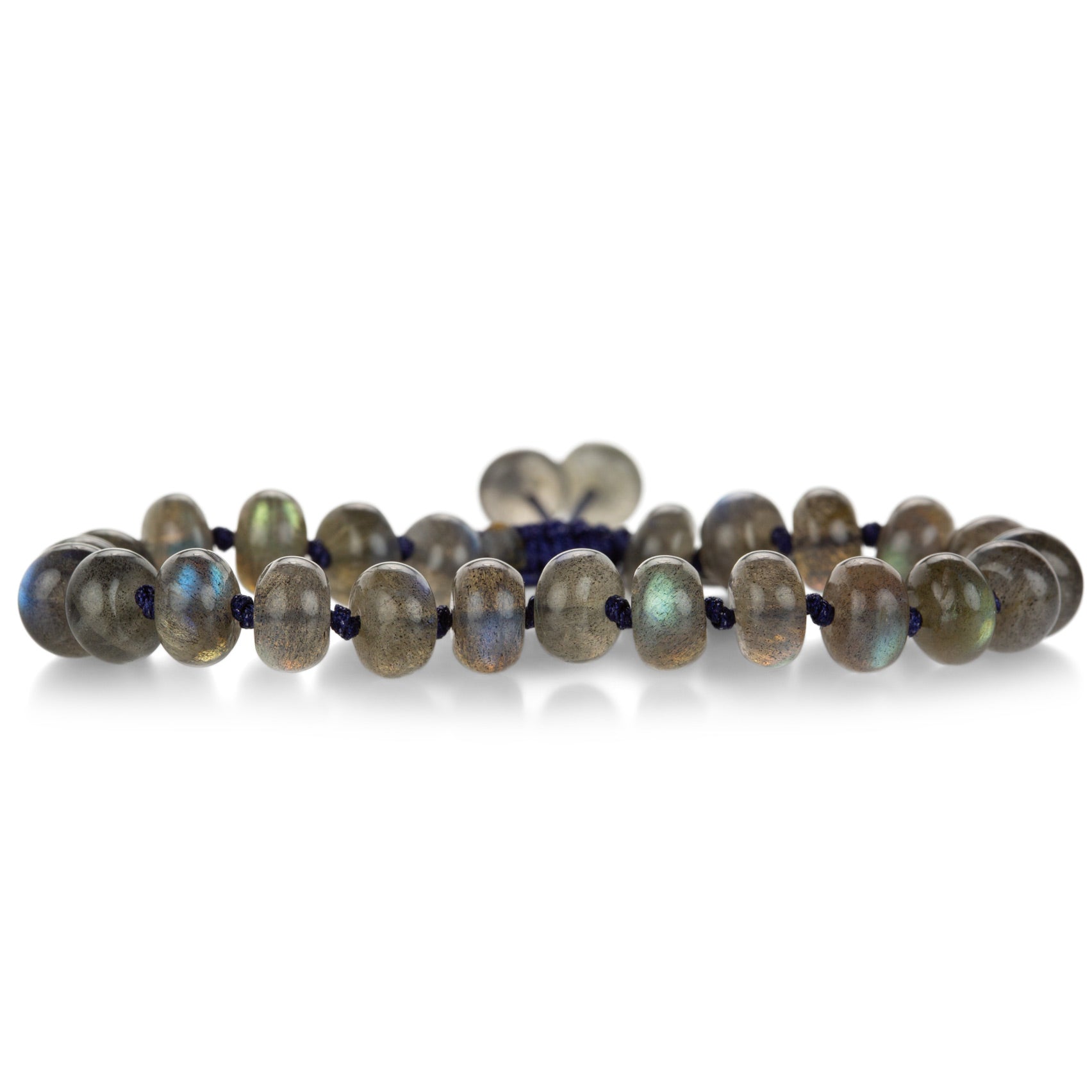 Joseph Brooks Smooth 8mm Labradorite Macrame Beaded Bracelet | Quadrum Gallery
