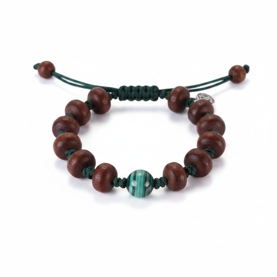 Joseph Brooks Antique Tibetan Bodhi Seed Bracelet with Malachite | Quadrum Gallery