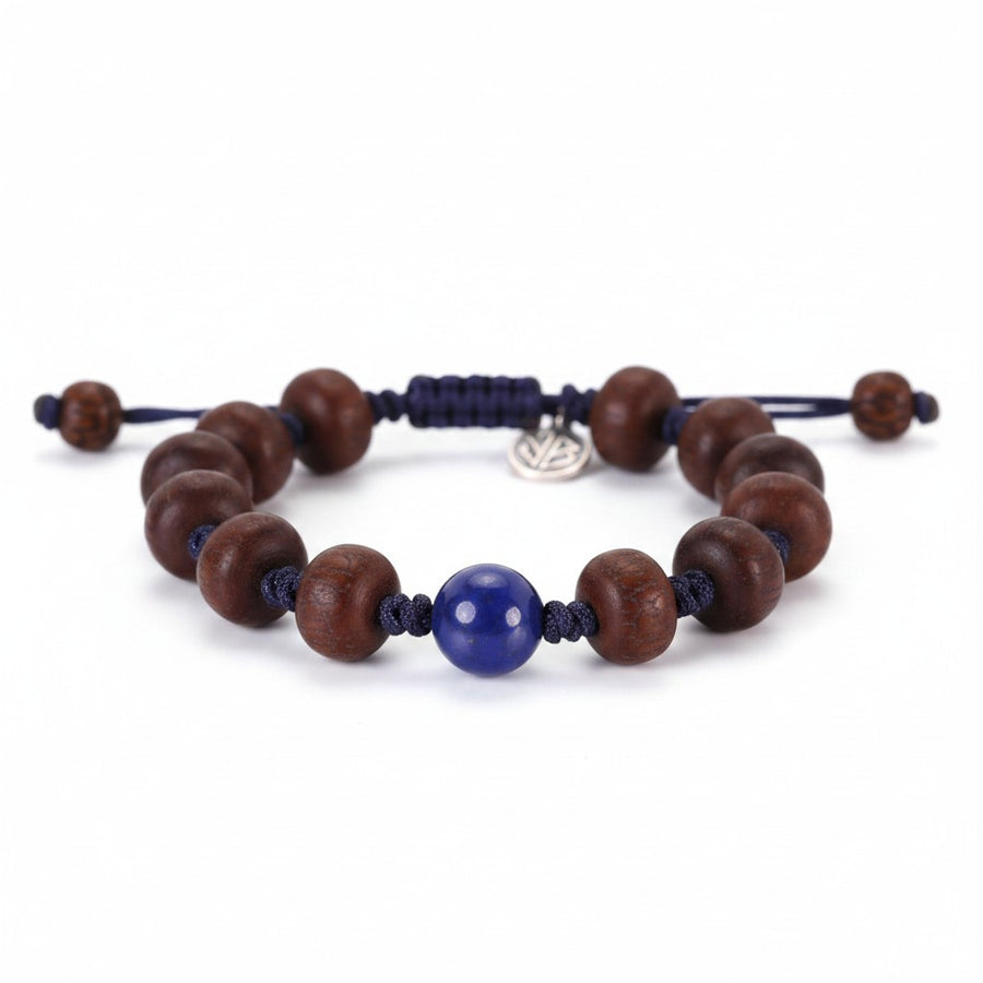 Joseph Brooks Antique Tibetan Bodhi Bracelet with Lapis  | Quadrum Gallery