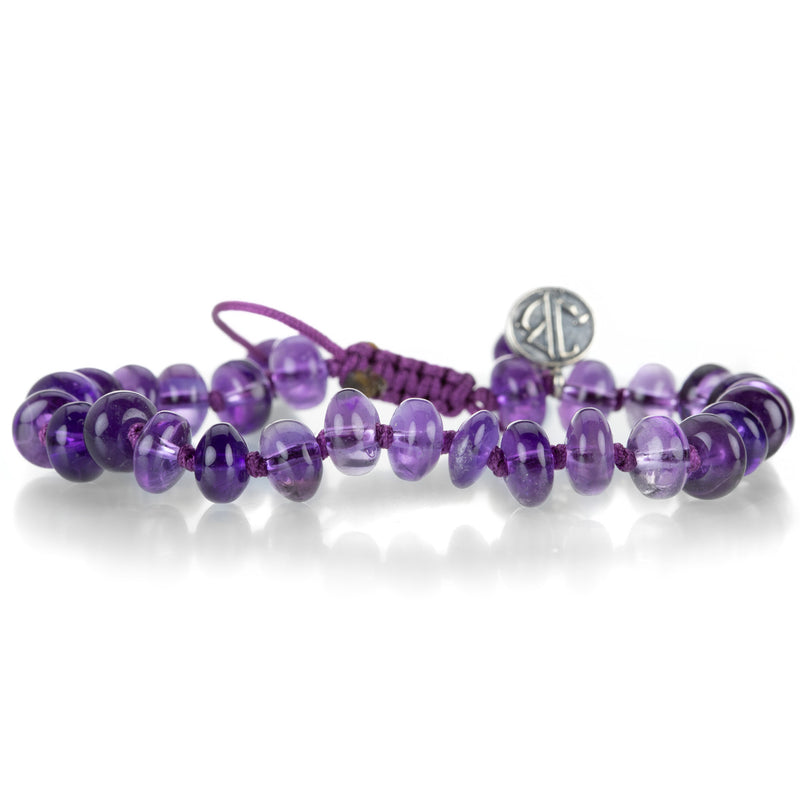 Joseph Brooks 8mm Smooth Amethyst Beaded Adjustable Bracelet | Quadrum Gallery