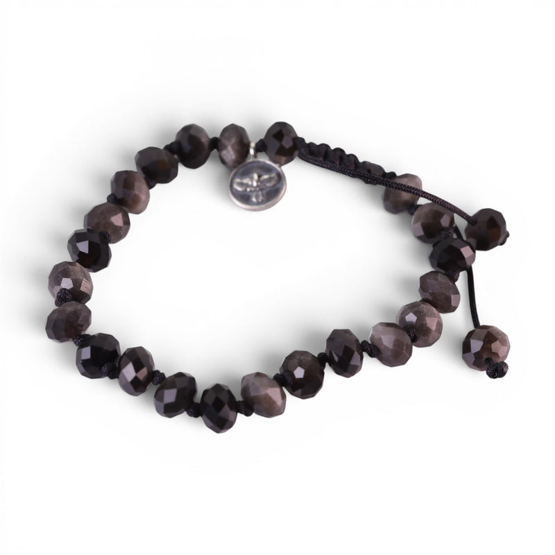 Joseph Brooks 8mm Faceted Obsidian Bracelet | Quadrum Gallery