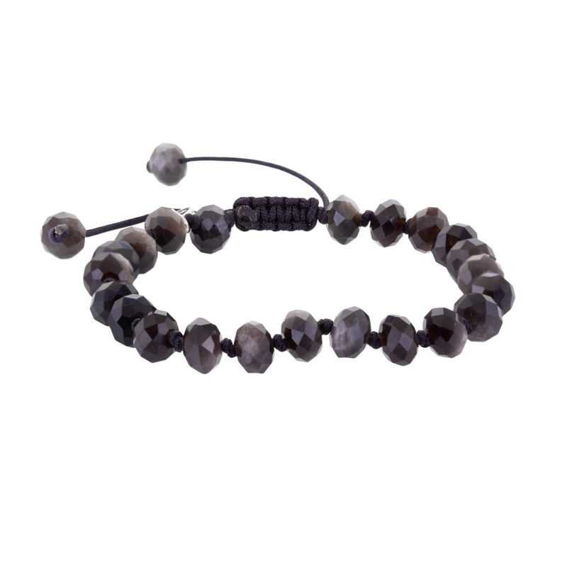 Joseph Brooks 8mm Faceted Obsidian Beaded Bracelet | Quadrum Gallery