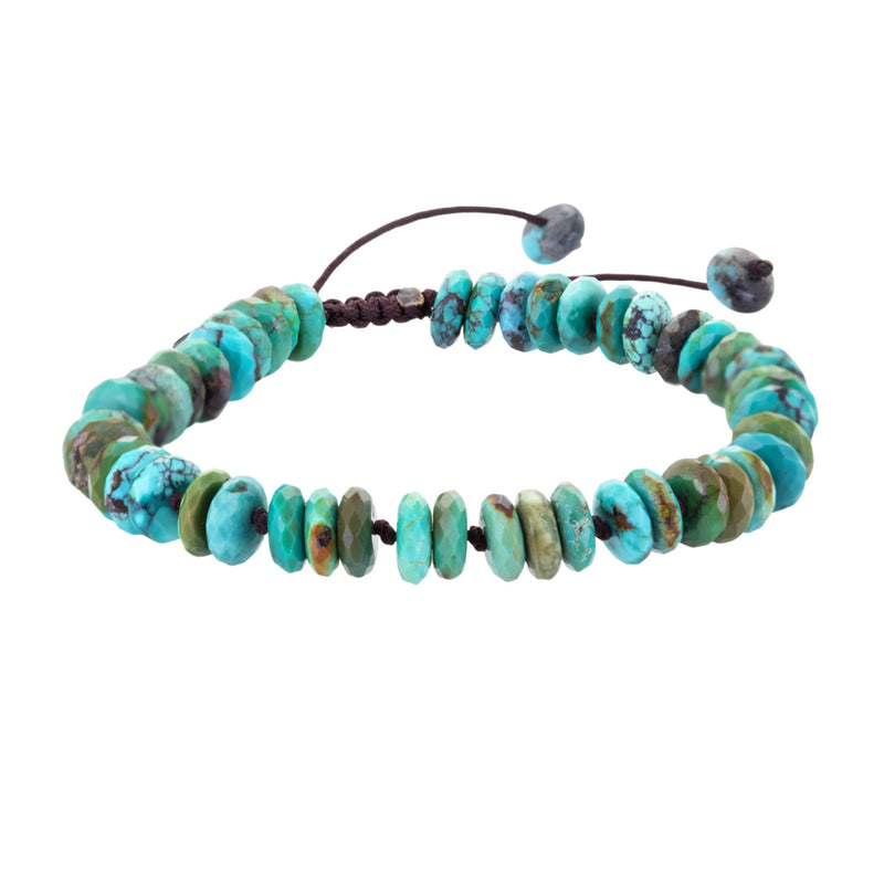 Joseph Brooks 8mm Faceted Arizona Turquoise Beaded Bracelet | Quadrum Gallery