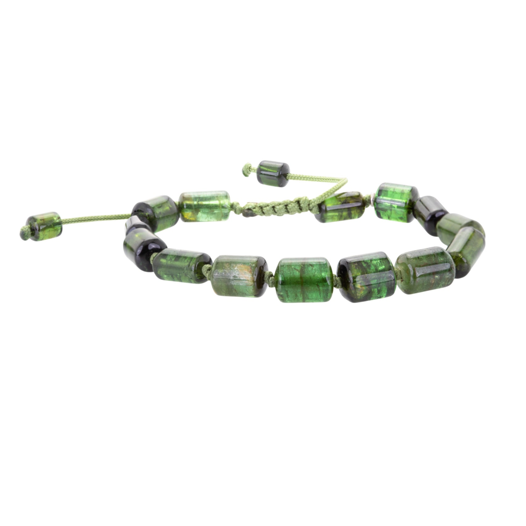 Joseph Brooks Smooth Green Tourmaline Barrel Bead Bracelet | Quadrum Gallery