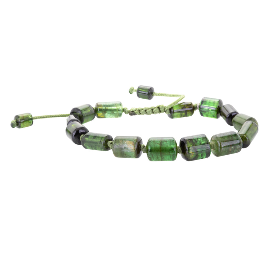 Joseph Brooks Smooth Green Tourmaline Barrel Bead Bracelet | Quadrum Gallery
