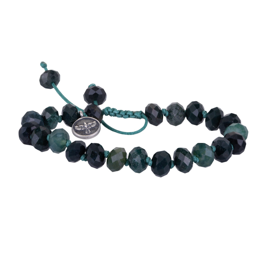 Joseph Brooks 8mm Faceted Green Moss Agate Beaded Bracelet | Quadrum Gallery