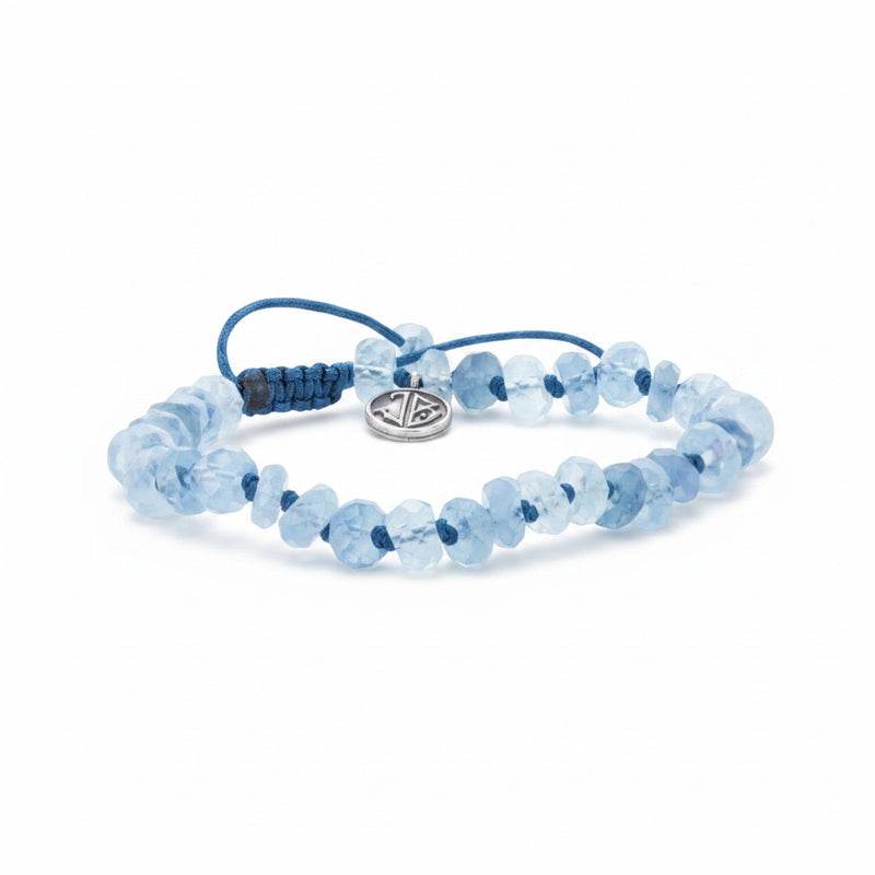 Joseph Brooks Faceted Aquamarine 8mm Bead Bracelet | Quadrum Gallery