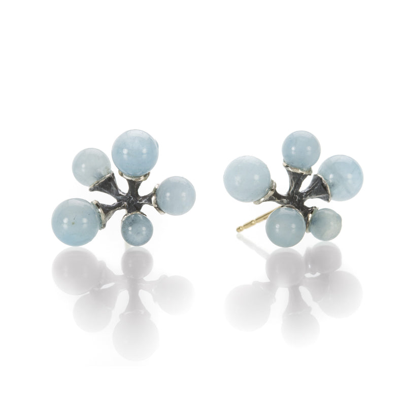 John Iversen Micro Jacks Studs with Aquamarine | Quadrum Gallery