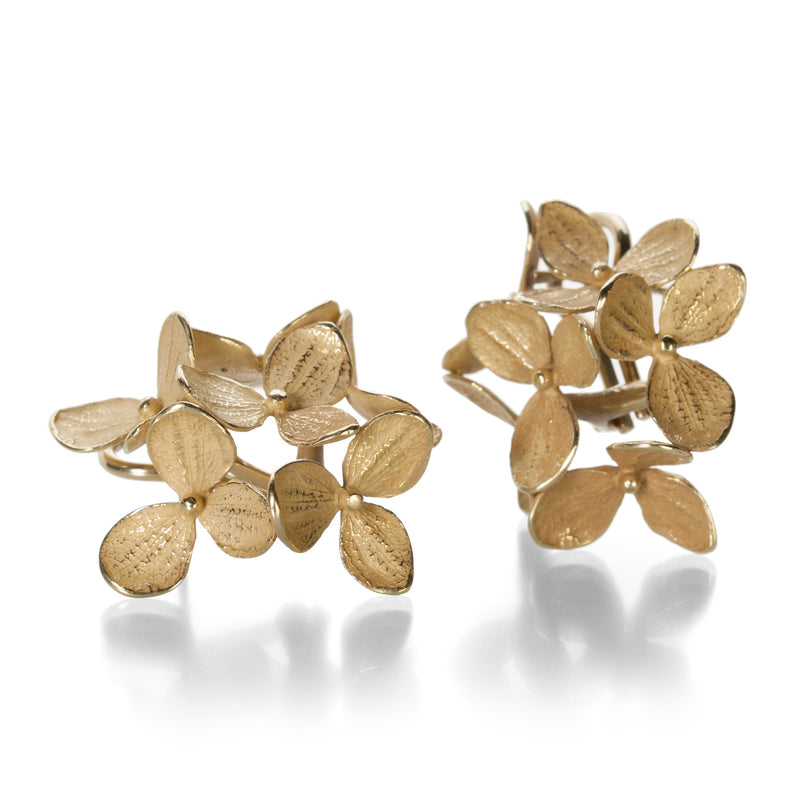 John Iversen 18k 6 Part Medium Hydrangea Studs | Quadrum Gallery