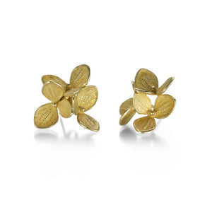 John Iversen 18k Yellow Gold 3 Part Medium Hydrangea Earrings | Quadrum Gallery