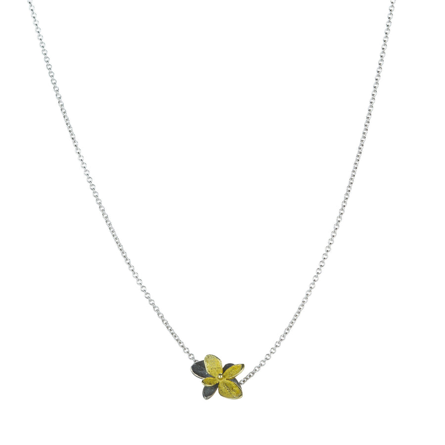 John Iversen Twin Baby Hydrangea Gold Necklace | Quadrum Gallery