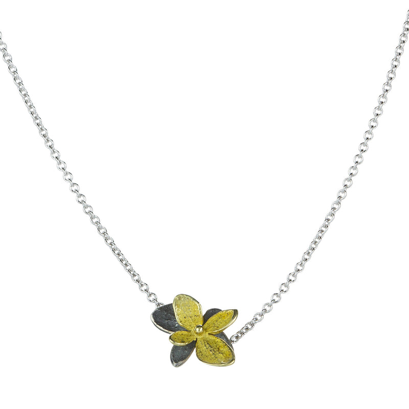 John Iversen Twin Baby Hydrangea Gold Necklace | Quadrum Gallery