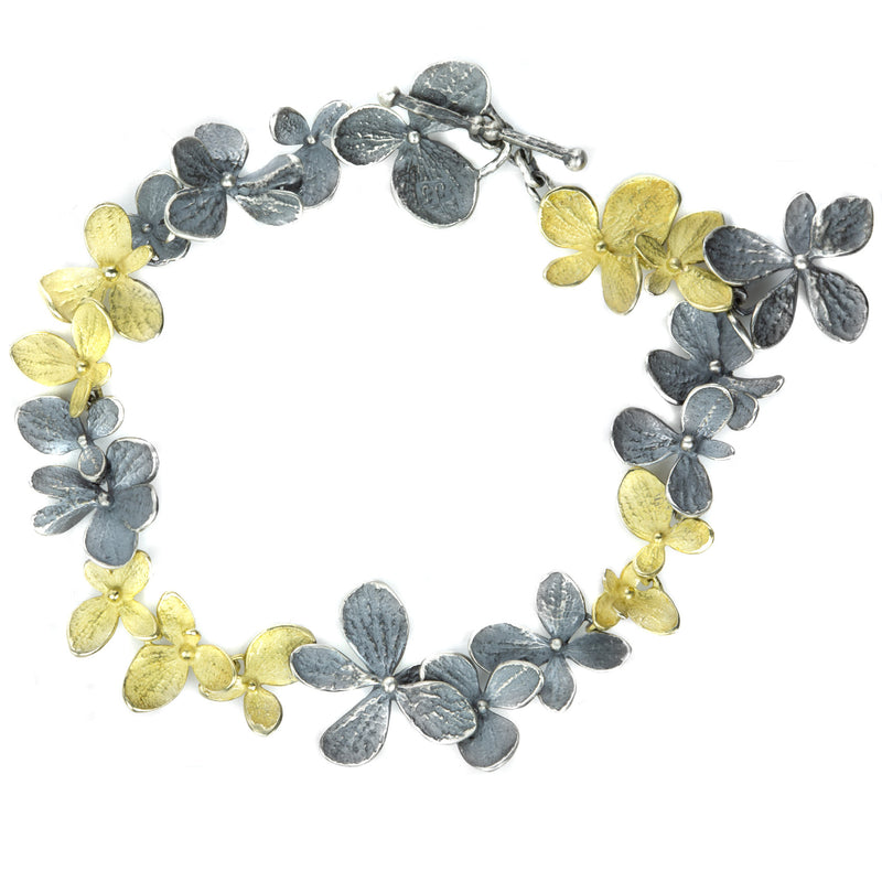 John Iversen 18k and Oxidized Hydrangea Bracelet  | Quadrum Gallery