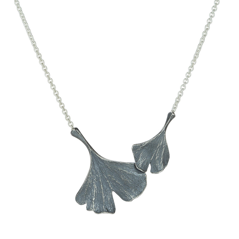 John Iversen Double Ginkgo Pendant Necklace | Quadrum Gallery