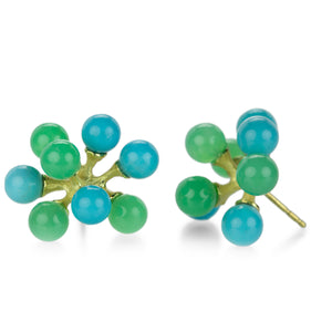 John Iversen Turquoise and Chrysoprase Small Jacks Earrings | Quadrum Gallery