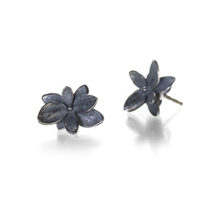 John Iversen Oxidized Baby Twin Hydrangea Stud Earrings | Quadrum Gallery