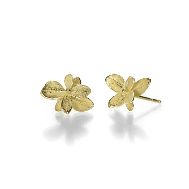 John Iversen 18k Yellow Gold Baby Twin Hydrangea Studs | Quadrum Gallery