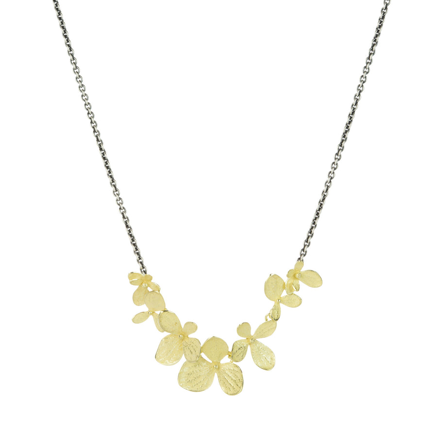 John Iversen 18k Multi-Hydrangea Necklace with Oxidized Chain | Quadrum Gallery