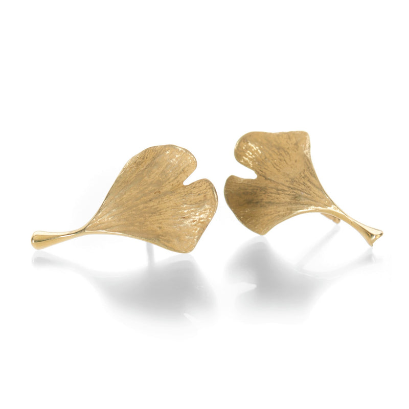 John Iversen 18k Baby Ginkgo Stud Earrings | Quadrum Gallery