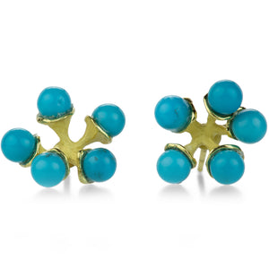 John Iversen Turquoise Mini Micro Jacks Earrings  | Quadrum Gallery