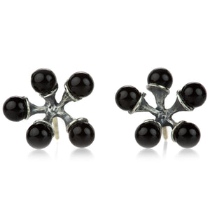 John Iversen Onyx Mini Micro Jacks Earrings  | Quadrum Gallery