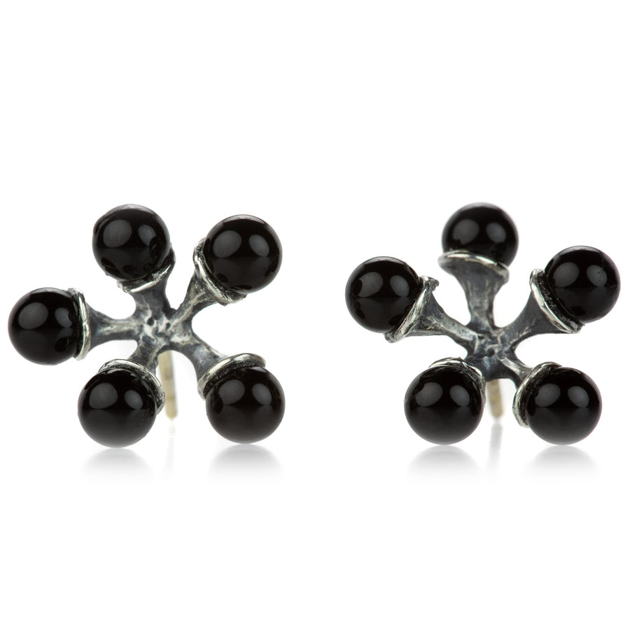 John Iversen Onyx Mini Micro Jacks Earrings  | Quadrum Gallery