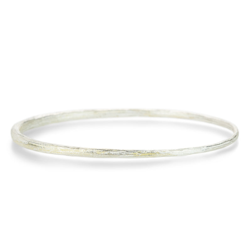 John Iversen Small Bright Silver Oval Tapered Bangle | Quadrum Gallery