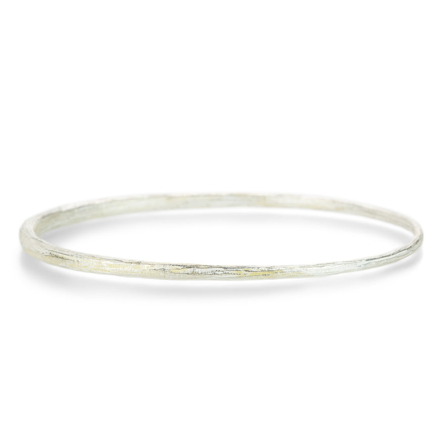 John Iversen Small Bright Silver Oval Tapered Bangle | Quadrum Gallery