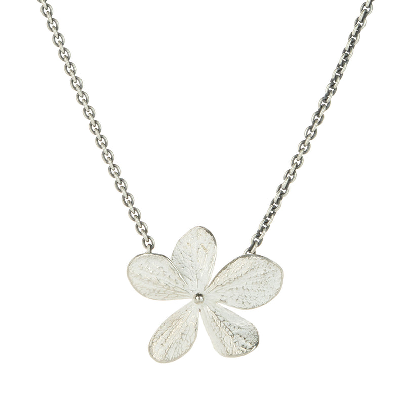 John Iversen Large Single Hydrangea Silver Necklace | Quadrum Gallery