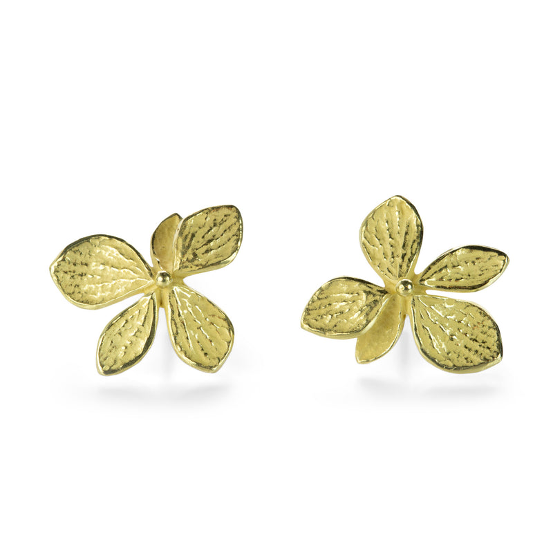 John Iversen 18k Yellow Gold Single Hydrangea Stud Earrings | Quadrum Gallery