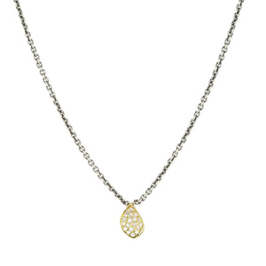 John Iversen Mixed Metal Pave Hydrangea Leaf Necklace | Quadrum Gallery