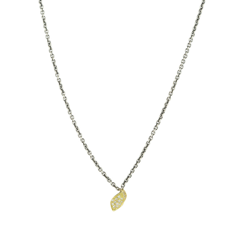 John Iversen Pave Diamond Double Hydrangea Leaf Necklace | Quadrum Gallery