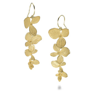 John Iversen 18k Yellow Gold Four Part Hydrangea Drop Earrings | Quadrum Gallery