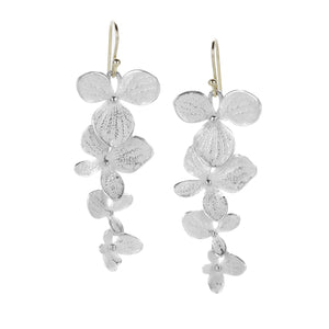 John Iversen Sterling Silver Four Part Hydrangea Drop Earrings | Quadrum Gallery