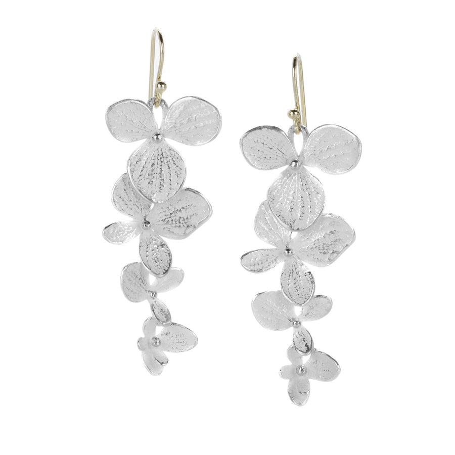 John Iversen Sterling Silver Four Part Hydrangea Drop Earrings | Quadrum Gallery