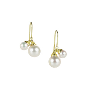 John Iversen Akoya Pearl Sibling Drop Earrings | Quadrum Gallery