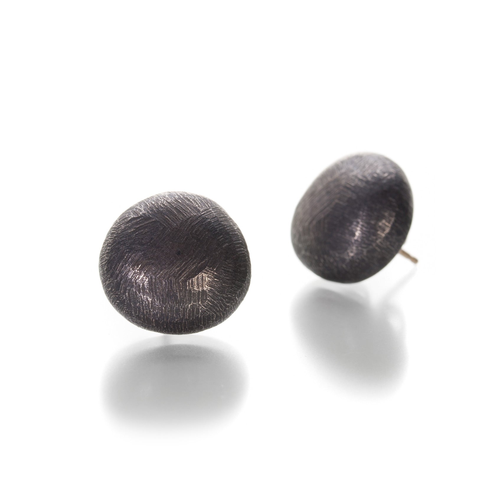 John Iversen Oxidized Silver Pebble Post Studs | Quadrum Gallery