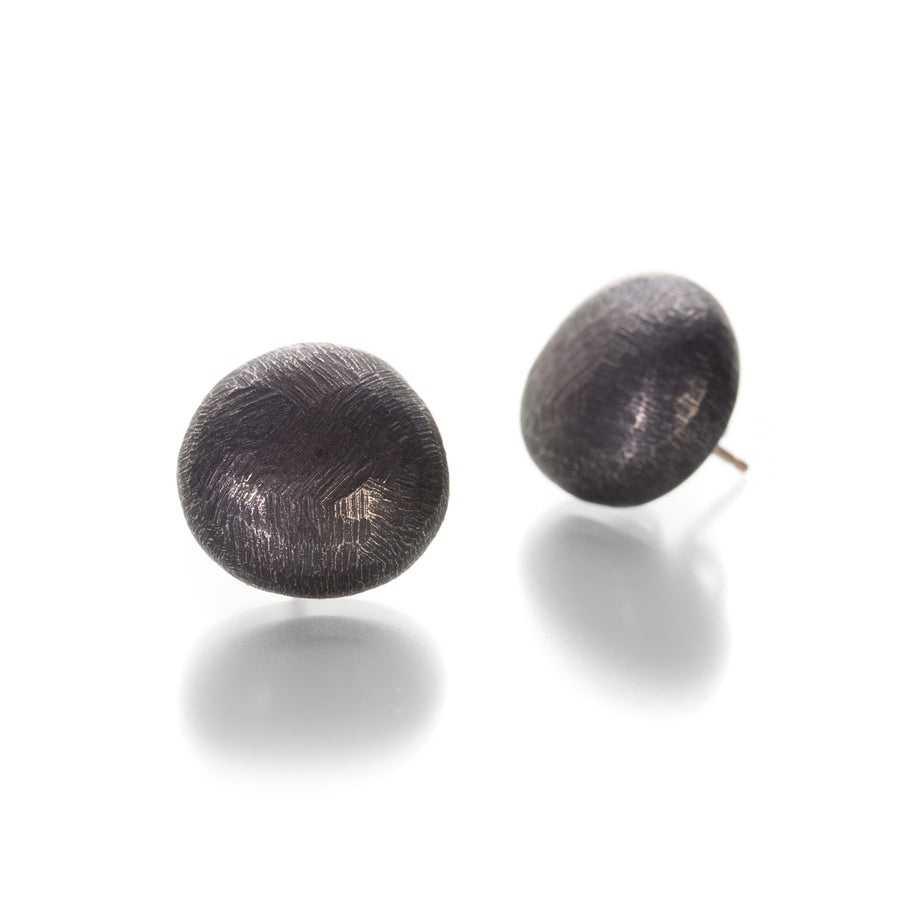 John Iversen Oxidized Silver Pebble Post Studs | Quadrum Gallery