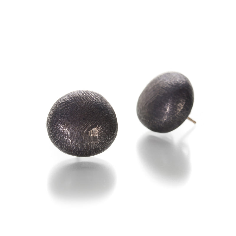 John Iversen Oxidized Silver Pebble Post Studs | Quadrum Gallery