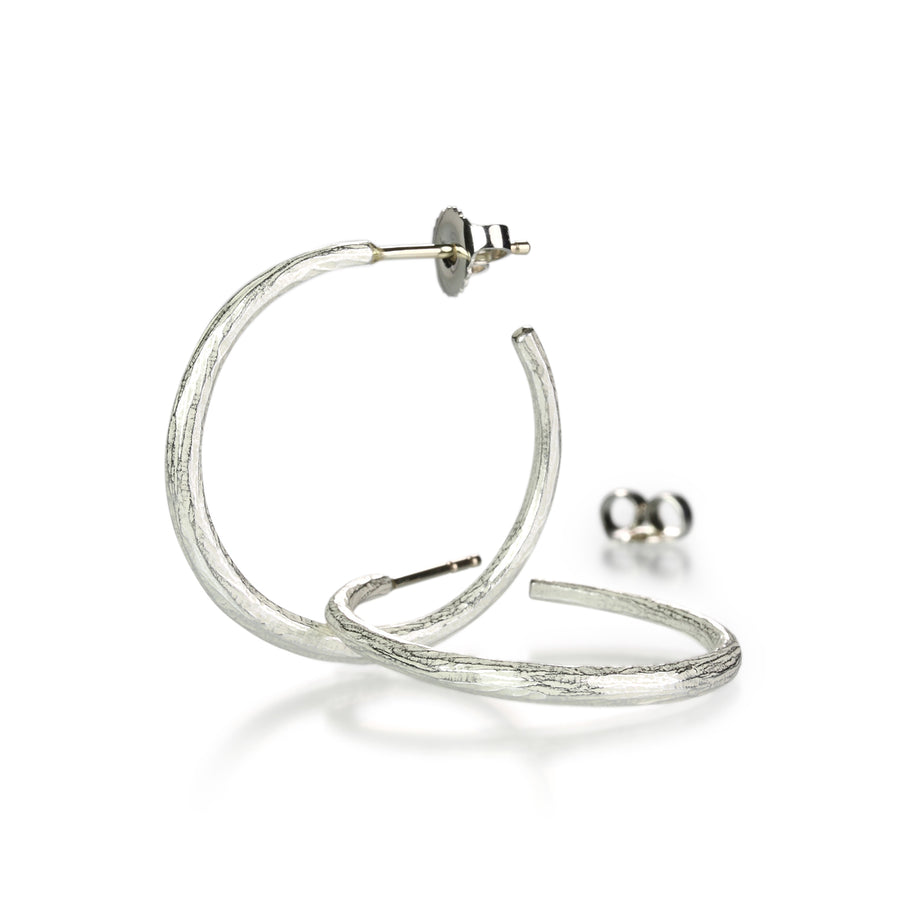 John Iversen Medium Bright Silver Hoops | Quadrum Gallery