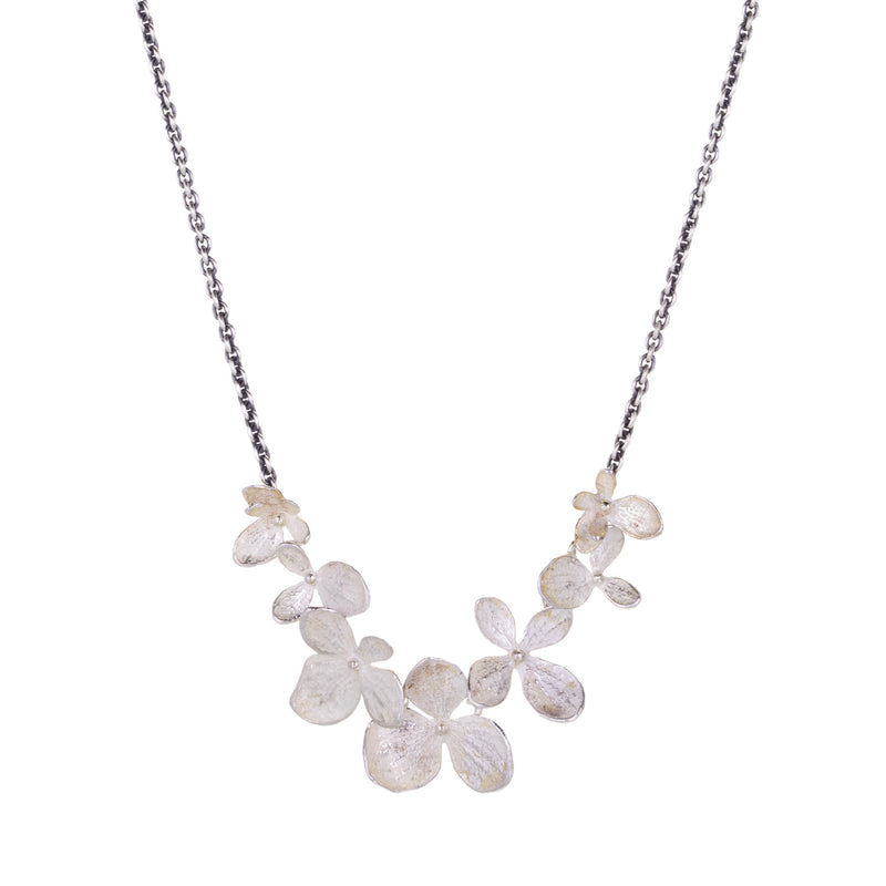 John Iversen Bright and Oxidized Silver Hydrangea Necklace | Quadrum Gallery