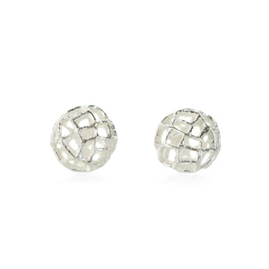 John Iversen Mini Bright Silver Basket Studs | Quadrum Gallery