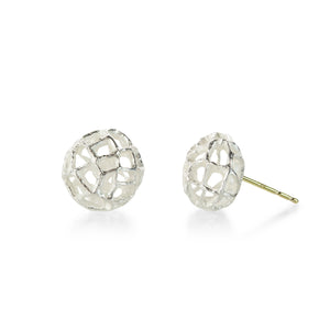 John Iversen Mini Bright Silver Basket Studs | Quadrum Gallery