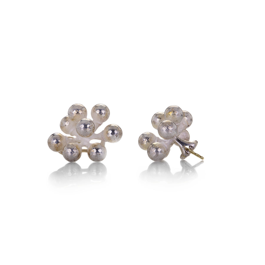 John Iversen Small Double Silver Jacks Earrings | Quadrum Gallery