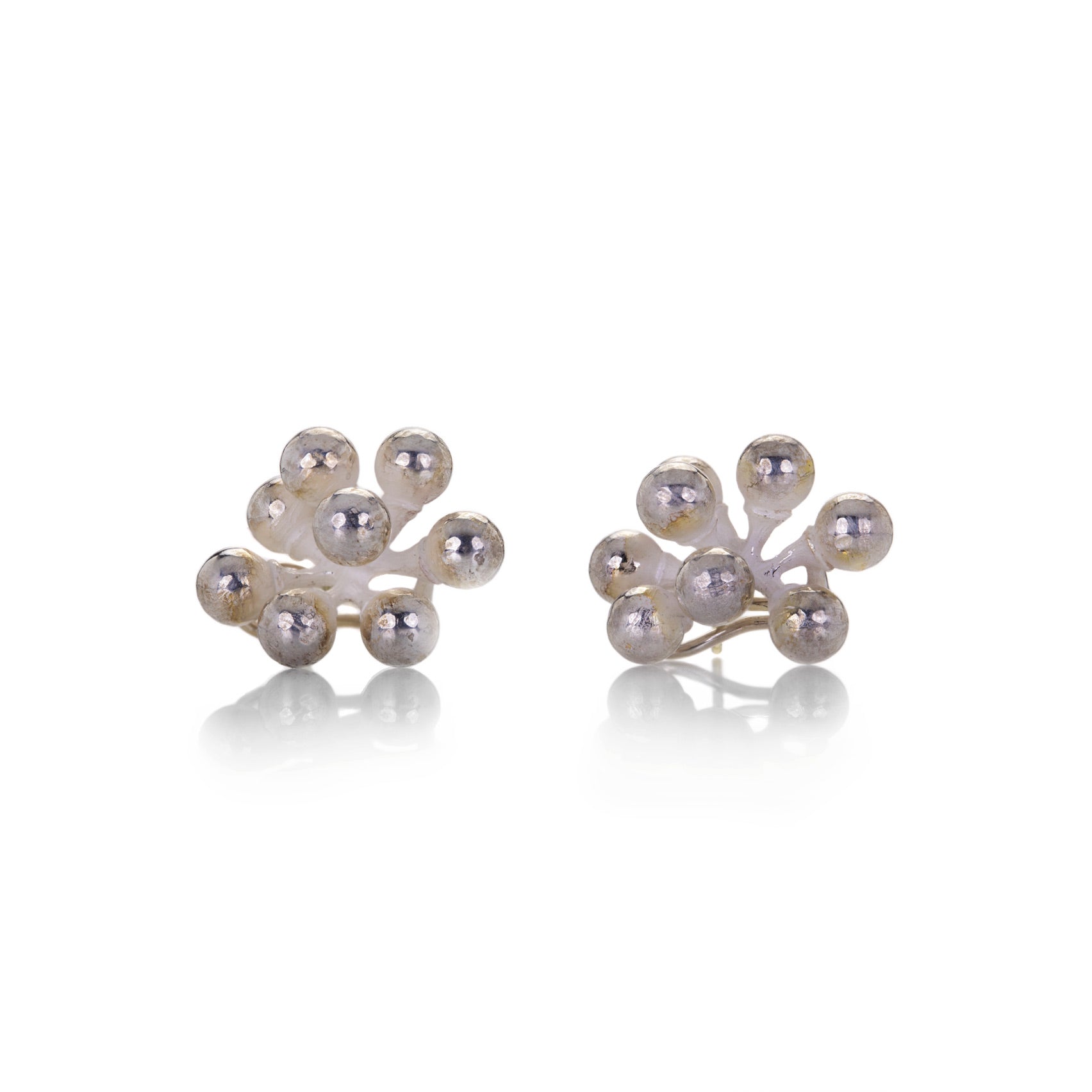 John Iversen Small Double Silver Jacks Earrings | Quadrum Gallery